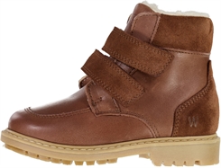 Wheat Stewie TEX leather boots v/velcro - Dry Clay